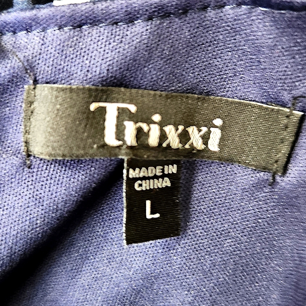 TRIXXI Navy Ruffle Polkadot Romper - Size L - Picture 9 of 14